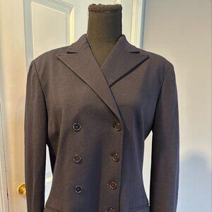 Vt Ralph Lauren Navy Wool Blazer, Lightweight Women's 14, Dbl Breasted
